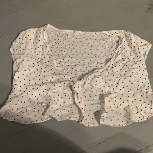 Black polkadot tie top